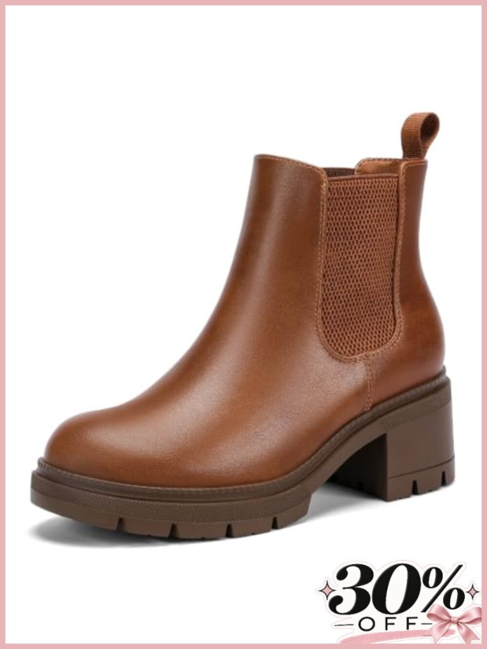 Womens Wide Width Slip On Chelsea Ankle Boots Faux Leather Block Heel
